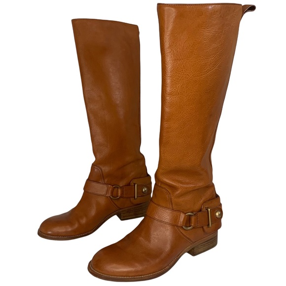 Coach Natalie cognac brown leather tall riding boots Women’s Size 7 - Picture 4 of 14